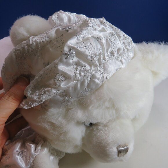 Plush Teddy Bear Stocking White & Silver - Picture 10 of 13